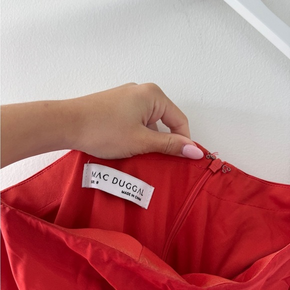 MAC DUGGAL Red Jewel Embellished Side Cut Out A Line Gown in Red 8 - Picture 5 of 12